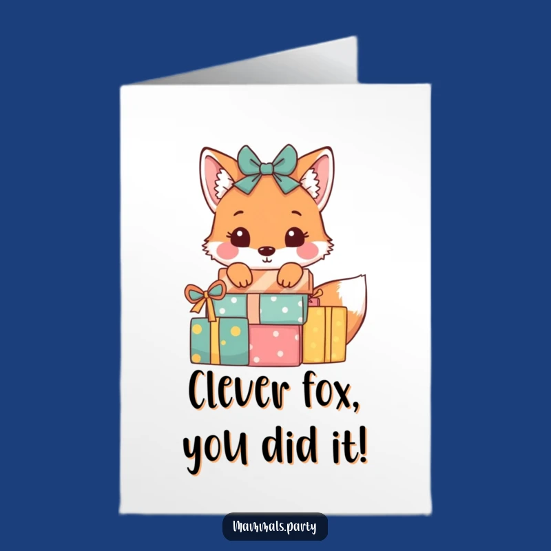 Free Printable Fox Congrats Card: Gift Sneak Downloadable Greeting
