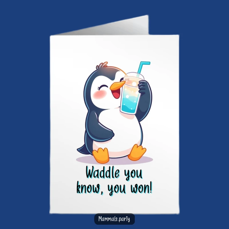 Free Printable Joyous Penguin Congrats Card Funny Downloadable Gift