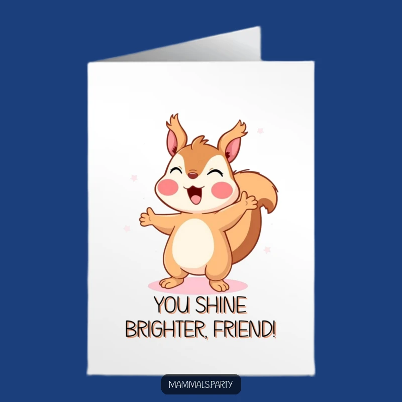 Free Printable Congrats Card: Squirrel Dancing - Disco Downloadable Celebration