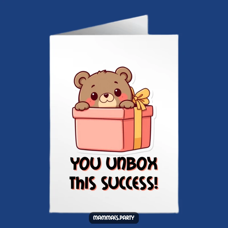 Free Printable Congrats Card: Bear Peeking - Exciting Downloadable Gift