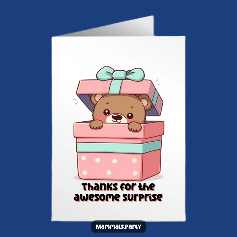 Free Printable Bear Cub Thank You Card Funny Downloadable Gift