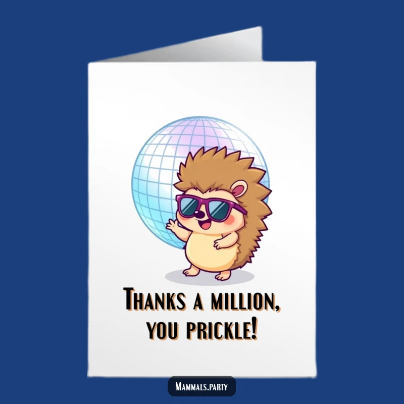 Free Printable Hedgehog Thank You Card: Groovy Gratitude Downloadable