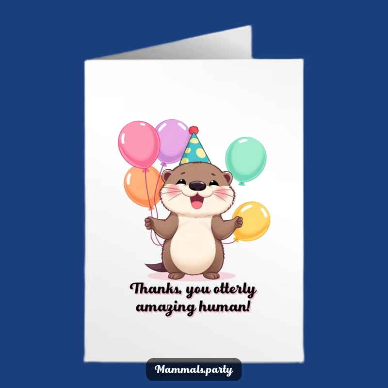 Free Printable Otter Thank You Card: Juggling Gratitude Downloadable Design