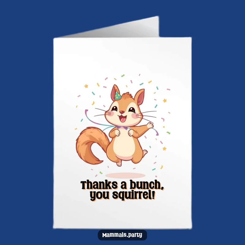Free Printable Squirrel Thank You Card: Confetti Gratitude Downloadable