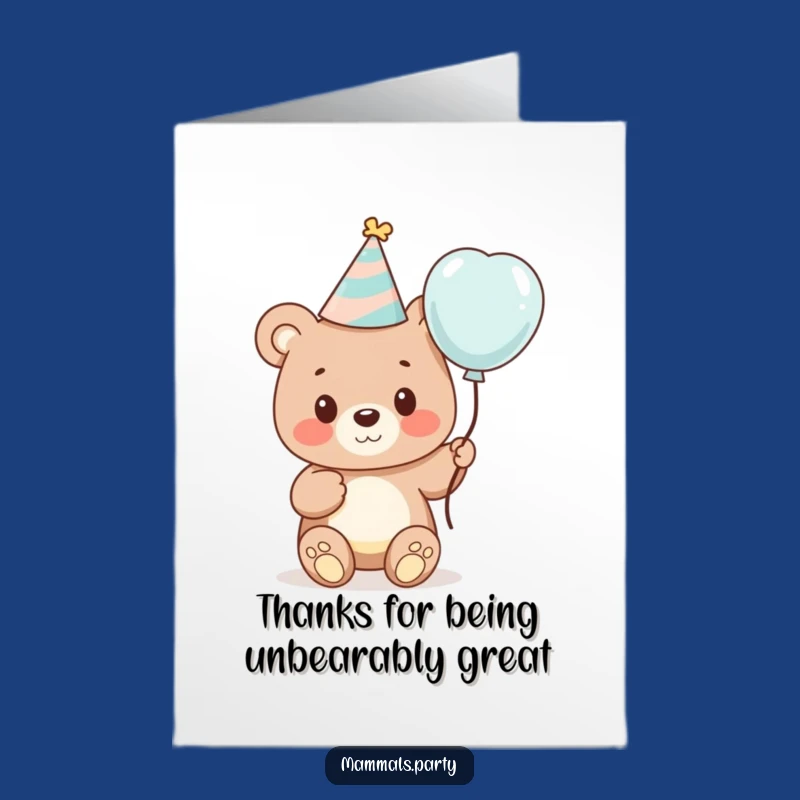 Free Printable Thank You Card: Funny Bear Gratitude - Cute Downloadable Gift!
