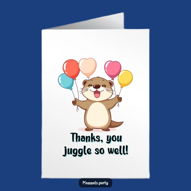 Free Printable Thank You Card: Otter's Balloon Thanks, Adorable Downloadable