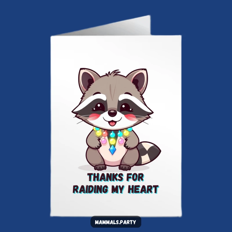 Free Printable Thank You Card: Raccoon's Thankful Party Funny Downloadable Gift