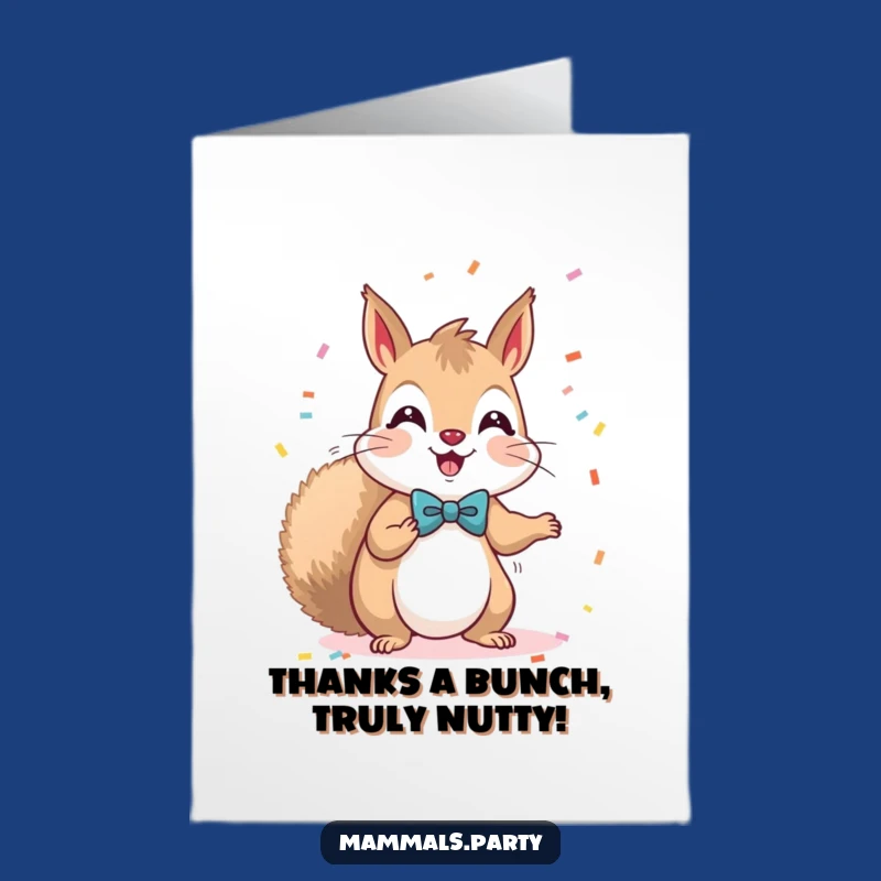 Free Printable Thank You Card: Grateful Squirrel's Confetti Toss! Downloadable Fun