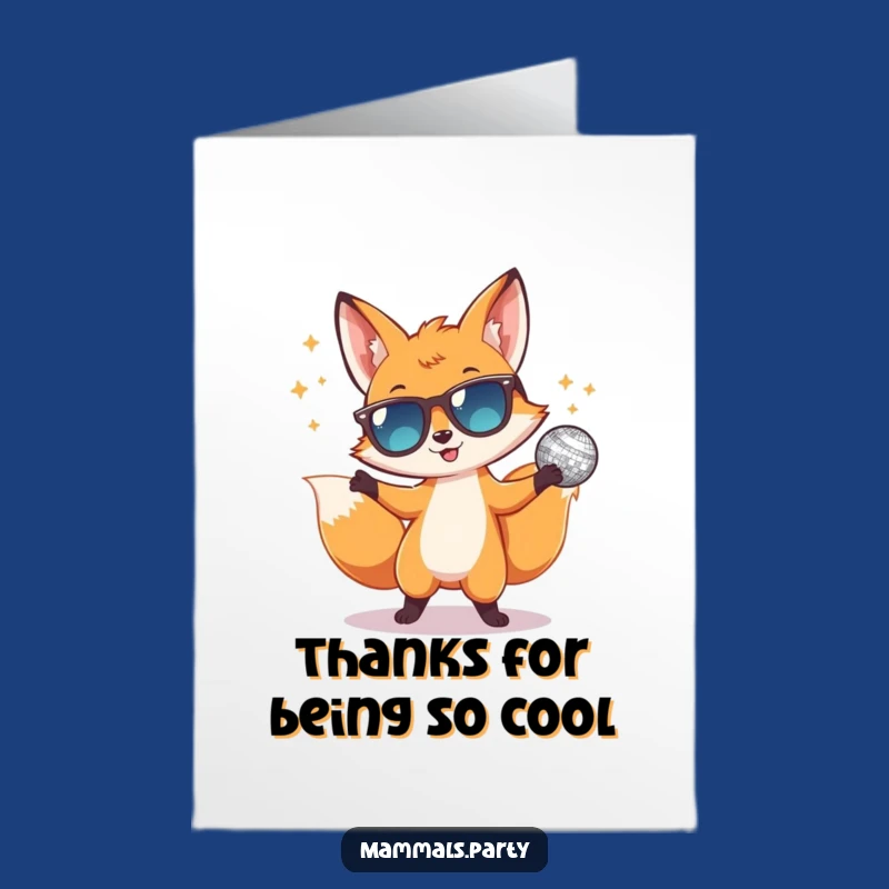 Free Printable Disco Fox Thank You Card: Express Gratitude with Funny Dancing Fox Downloadable!