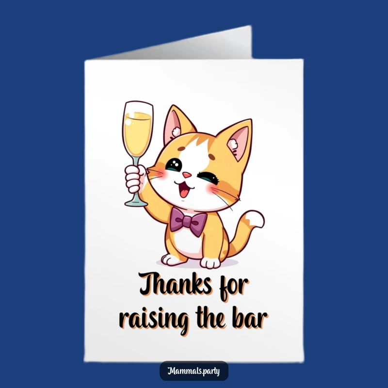 Free Printable Thank You Card: Cat Champagne Humor Downloadable