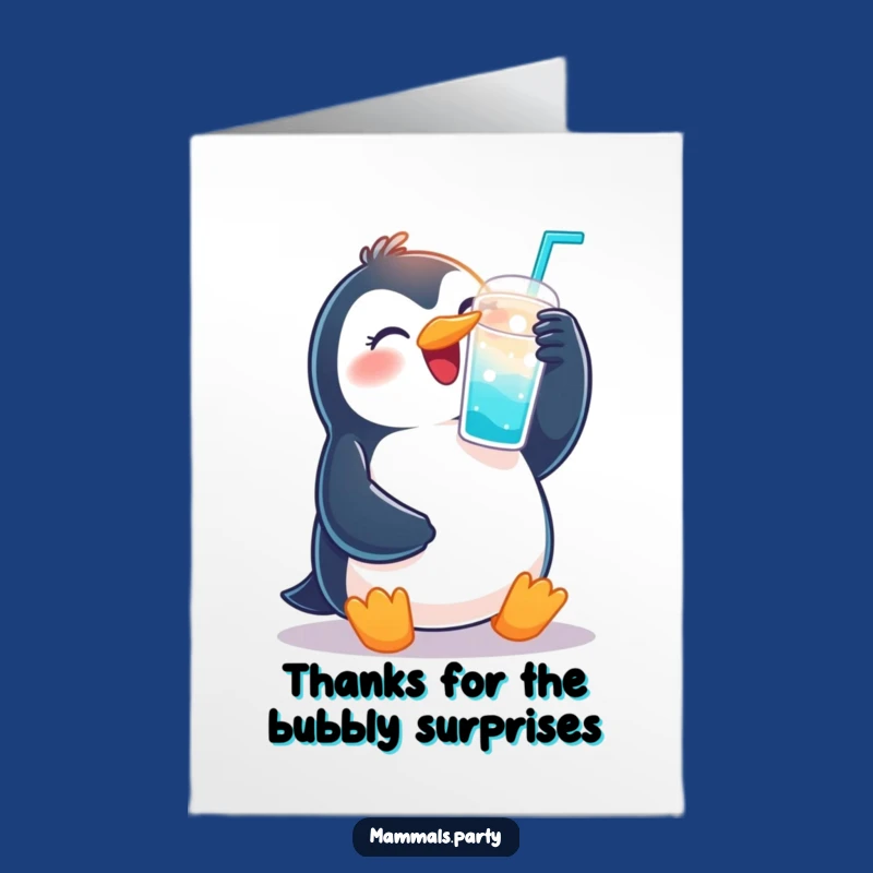 Free Printable Joyous Penguin Thank You Card Funny Downloadable Gift