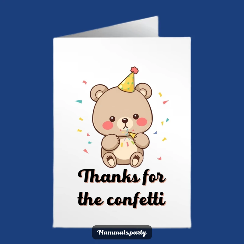 Free Printable Thank You Card: Amusing Bear Confetti Thanks, Downloadable Gift!