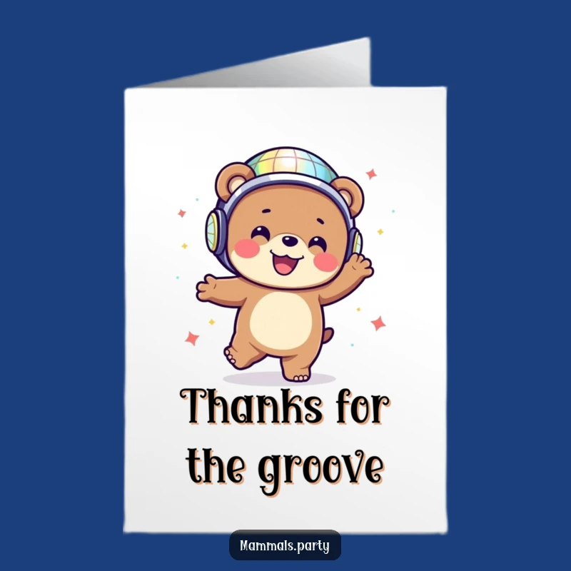 Free Printable Thank You Card: Disco Bear's Groovy Gratitude