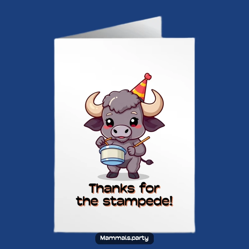 Free Printable Thank You Card: Buffalo Beats Your Gratitude, Funny Downloadable