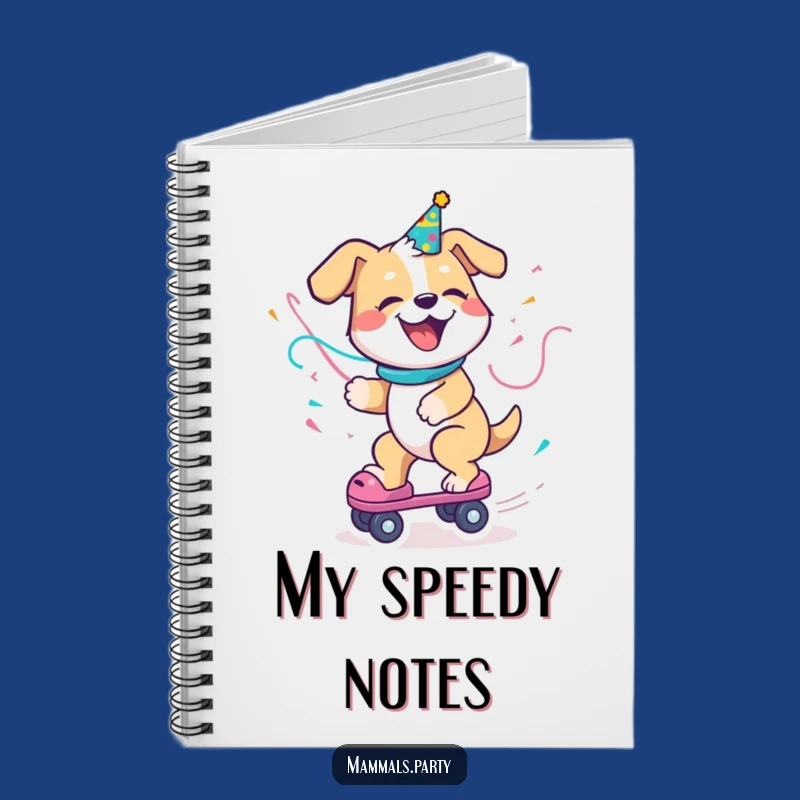Funny Dog Notebook - Delighted Roller Skate Journal, Hilarious Gift