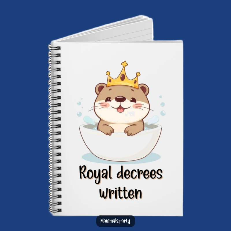 Funny Kawaii Otter Crown Bath Notebook - Jot Down Relaxing Thoughts
