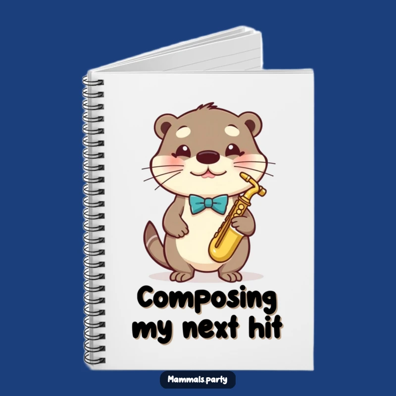 Funny Otter Sax Writer Notebook - Musician Otter Journal, Perfect Humorous Gift