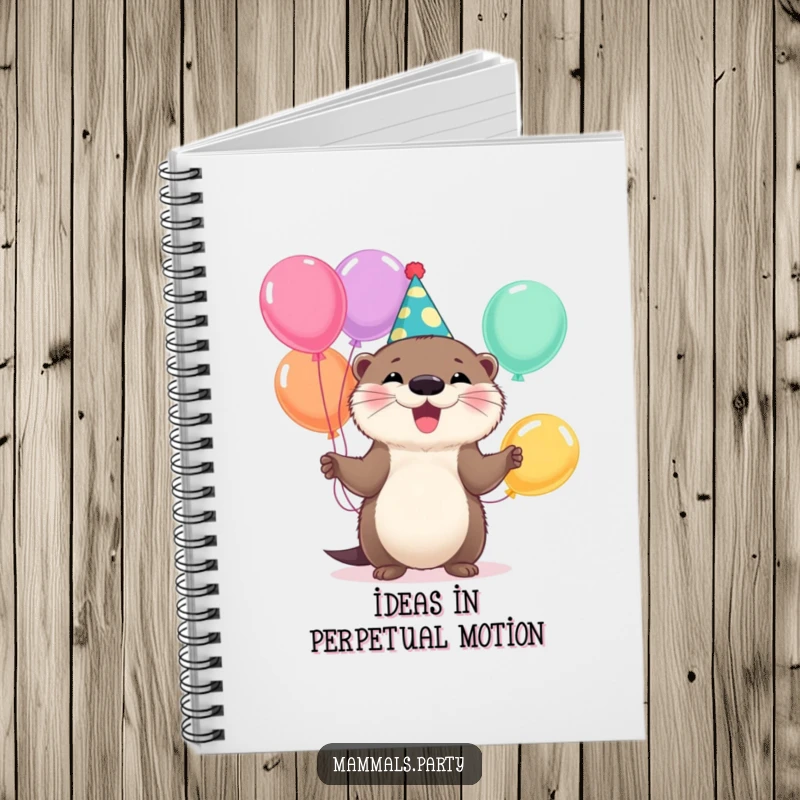Funny Otter Notebook: A fluffy otter party animal juggles balloons, providing a cheerful cover for notes and ideas.