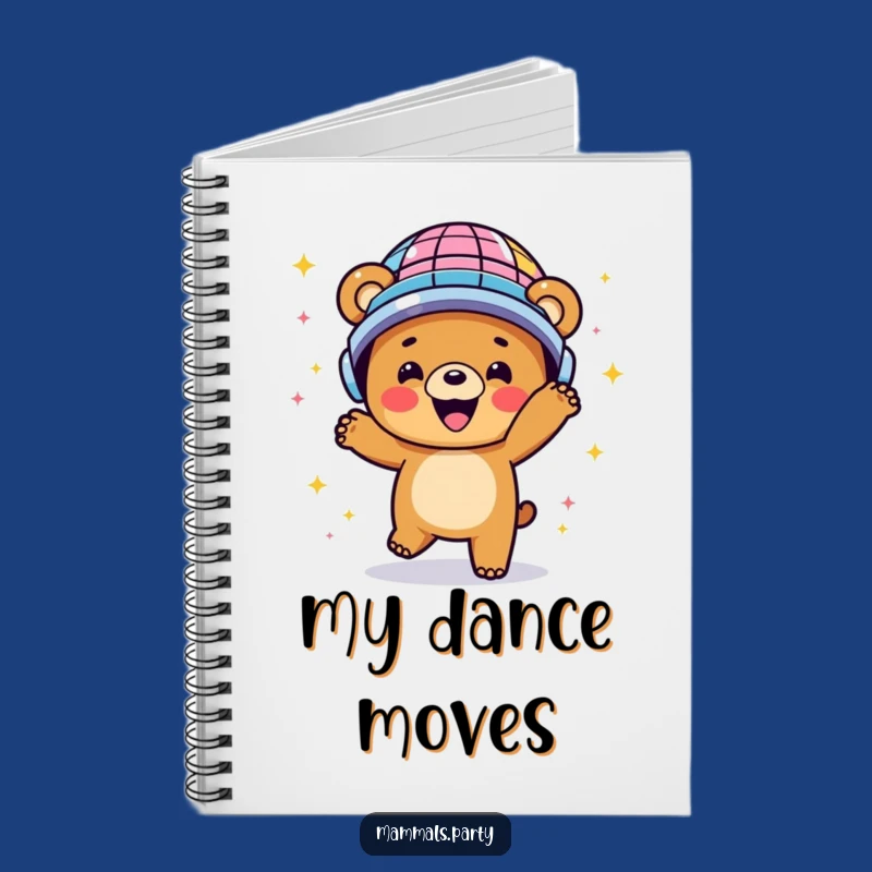Funny Disco Bear Notebook - Happy Dancing Yogi, Journaling Retro Funny Gift