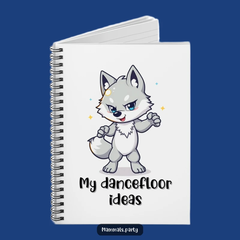 Funny Wolf Disco Notebook: Determined Dancer for Jotting Grooves