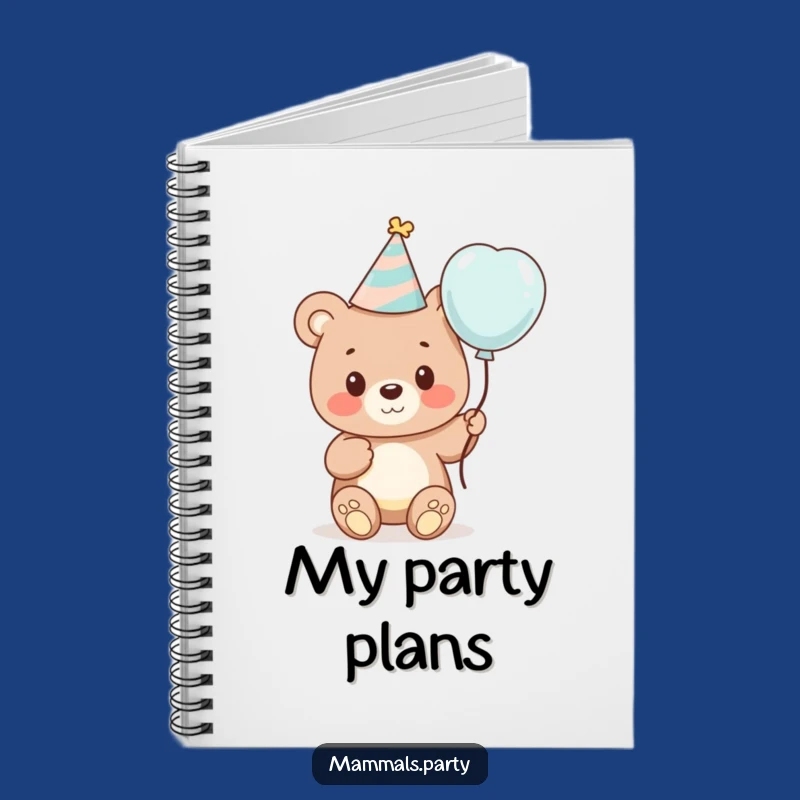 Funny Bear Party Notebook - Cute Cartoon Bear Journal Gift for Planners