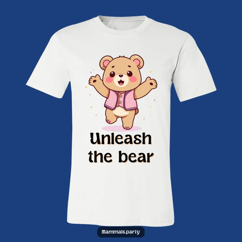Funny Kawaii Bear Dance Sparkly Vest T-Shirt, Hilarious Party Animal Tee