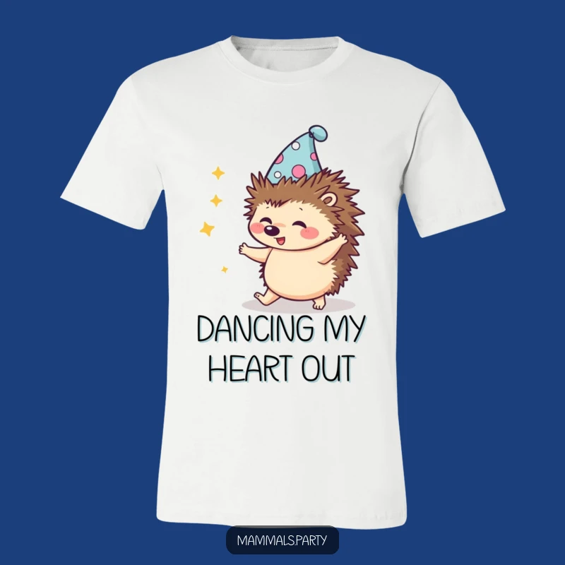 Funny Kawaii Hedgehog Hat Dance T-Shirt - Goofy & Fun Tee