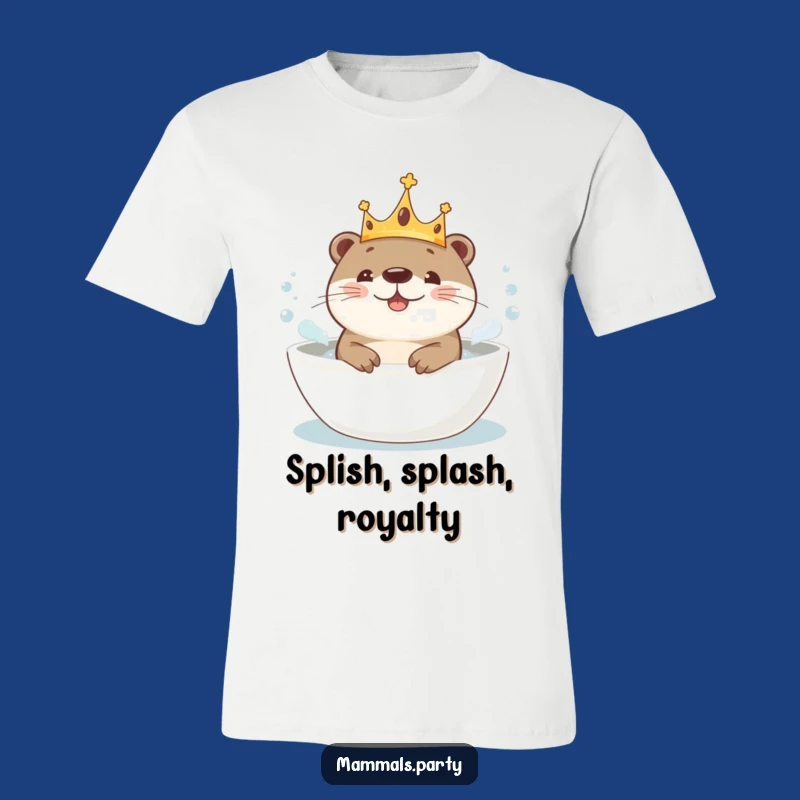 Funny Kawaii Otter Crown Bath T-Shirt - Comfy & Joyful Wear
