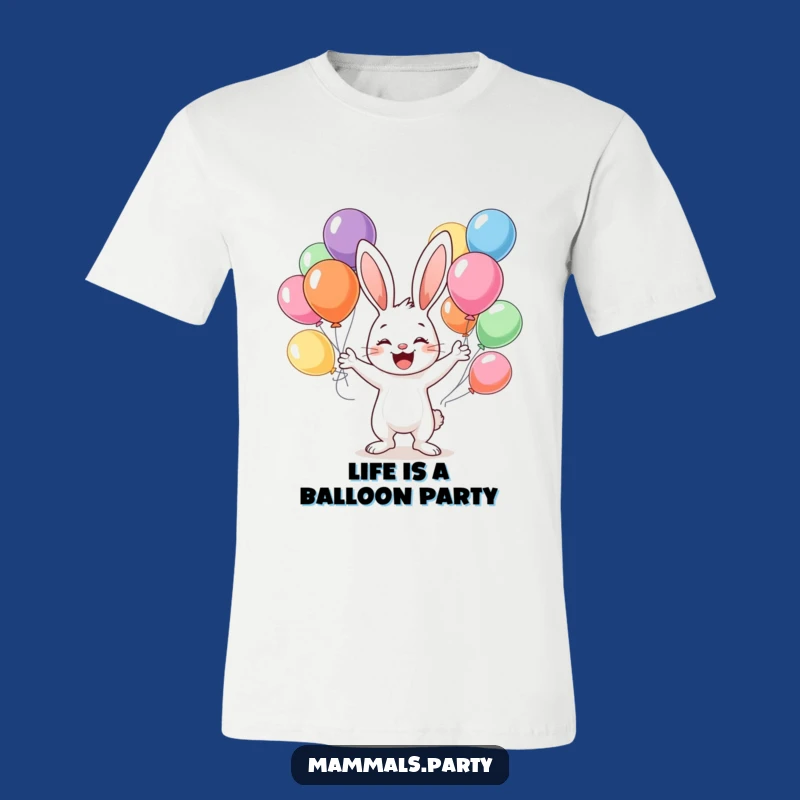 Funny Bunny Juggling T-Shirt: Wearable Fun with a Balloon-Tossing Rabbit