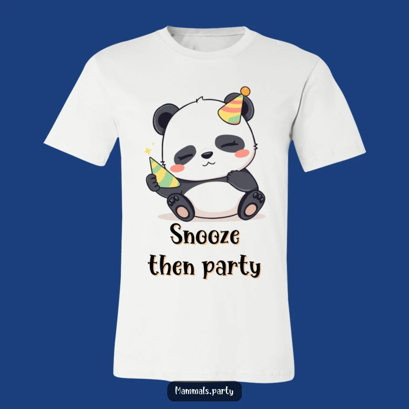 Funny Panda Party T-Shirt: Wear Your Mischief with This Sleepy Tee