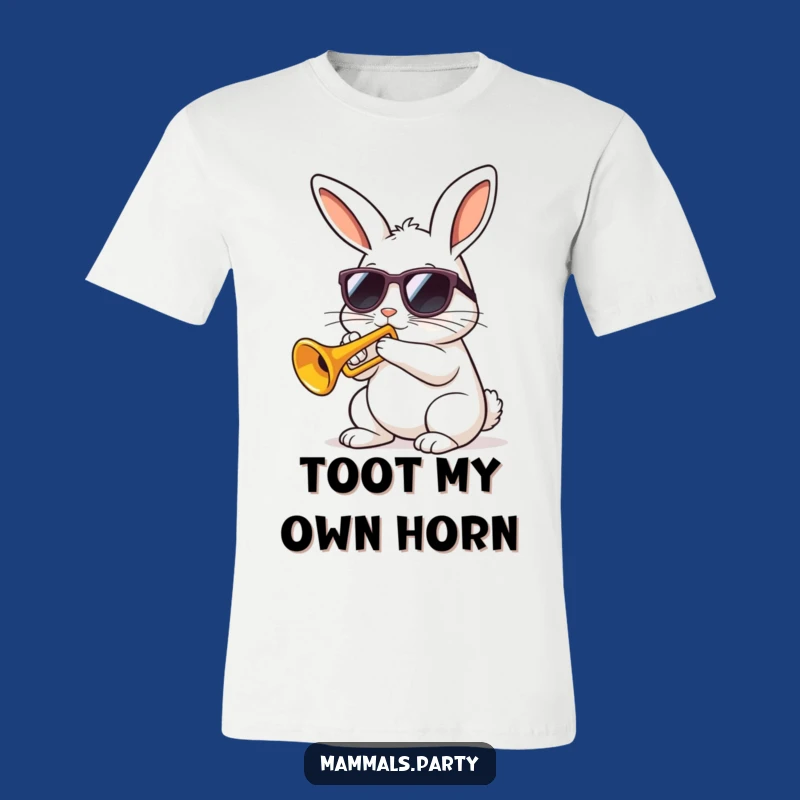 Funny Kawaii Rabbit Trumpet T-Shirt, Hilarious Jazz Performance Tee