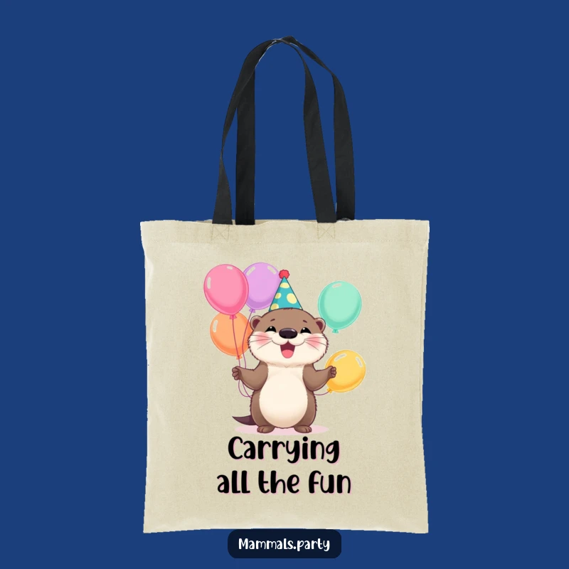 Funny Otter Party Tote Bag: Carry Your Essentials with Juggling Animal Charm