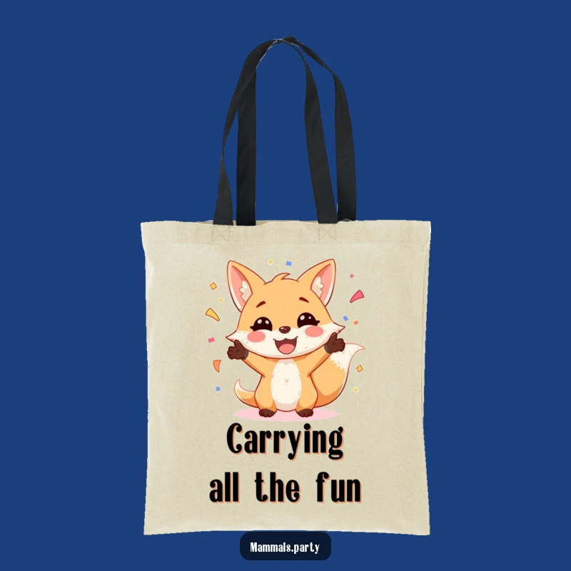 Funny Fox Juggling Confetti Tote Bag: Stylish and Hilarious Party Accessory