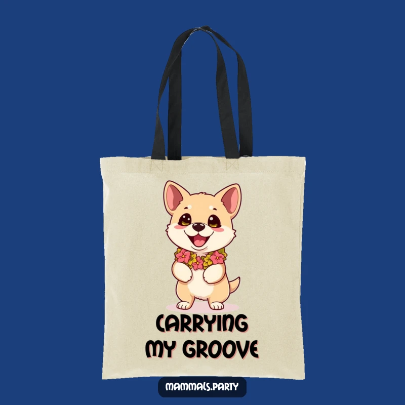 Funny Kawaii Dog Lei Tote Bag, Stylish and Hilarious Dance Carryall