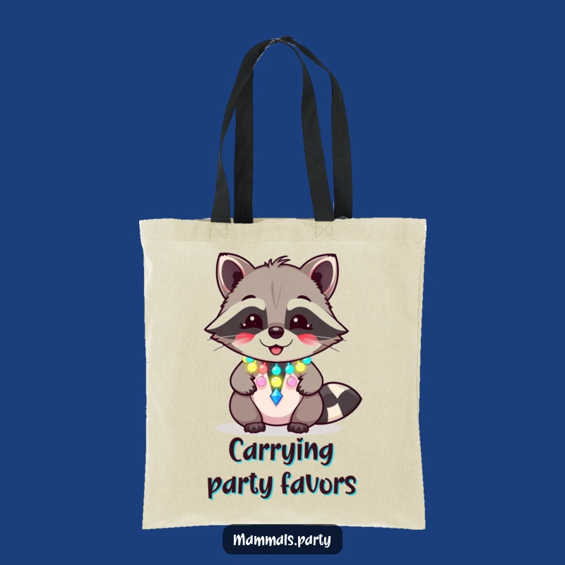 Funny Raccoon Party Tote Bag: Giggling Rager for Hauls