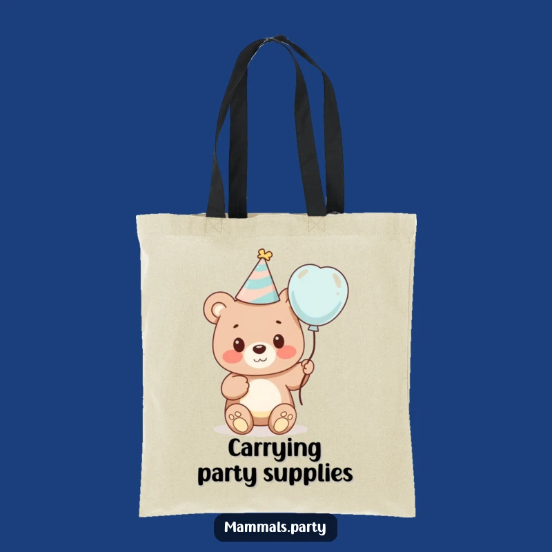 Funny Bear Party Tote Bag - Cute Cartoon Bear Carryall Gift for Festivities
