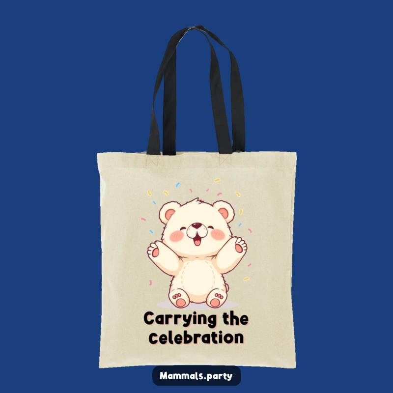 Funny Bear Cub Tote Bag: Confetti Party - Eco-Friendly & Cheerful Gift