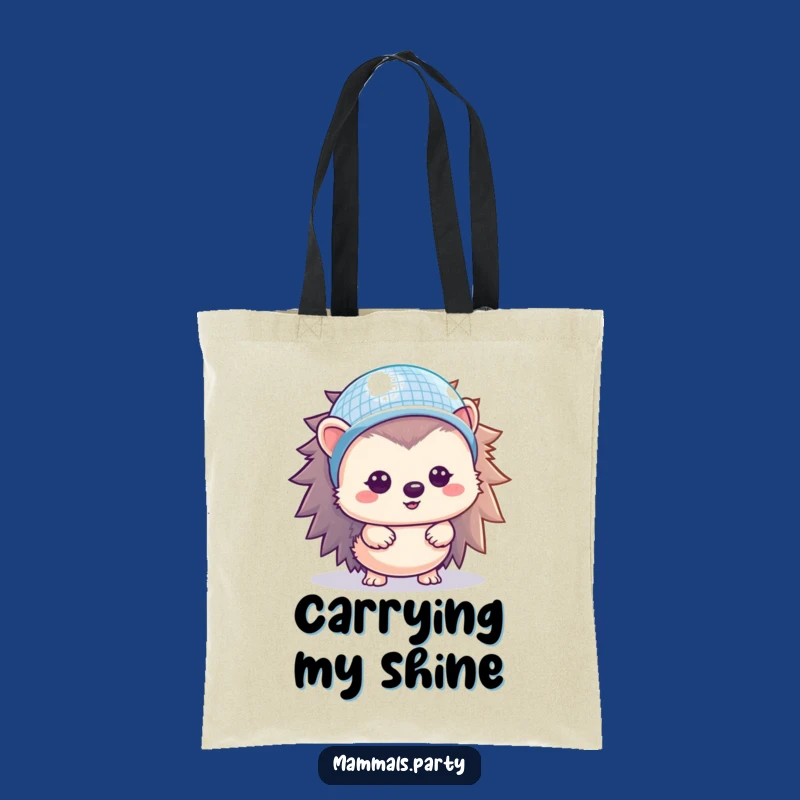 Funny Hedgehog Disco Tote Bag: Carry Your Party Essentials in Kawaii Style