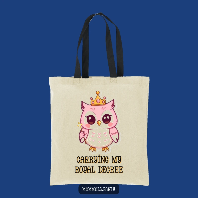 Funny Kawaii Owl Tote Bag: Carry Magic with a Royal Owl