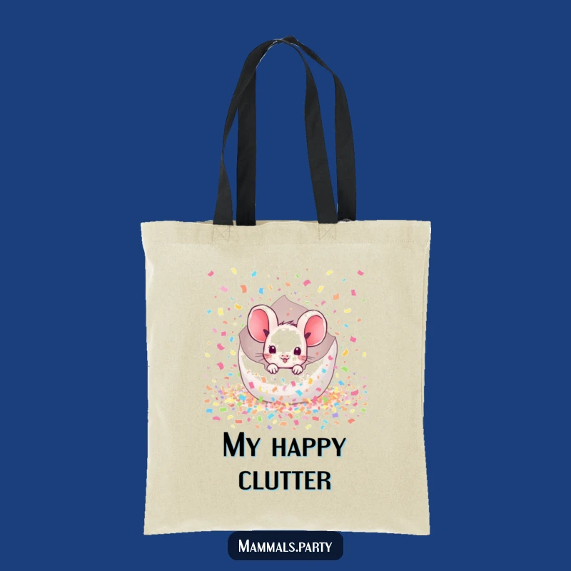 Funny Mouse Confetti Tote Bag: Carry Your Party Essentials in Kawaii Style