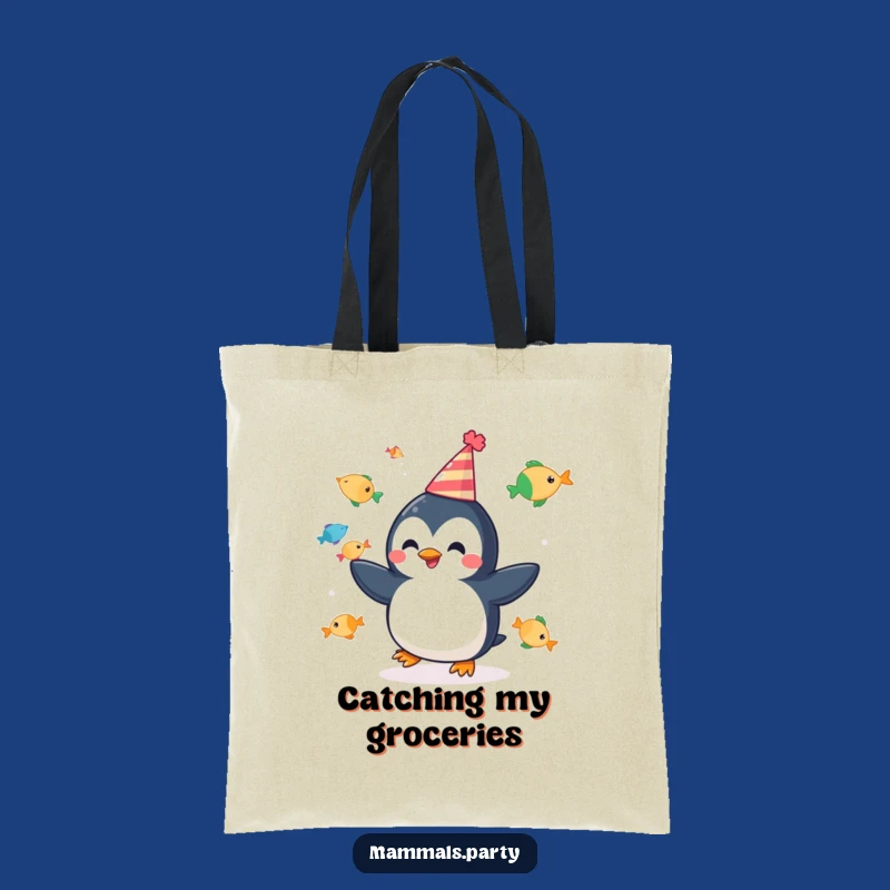 Funny Penguin Juggling Tote Bag - Cheerful Party Fish, Practical Funny Gift