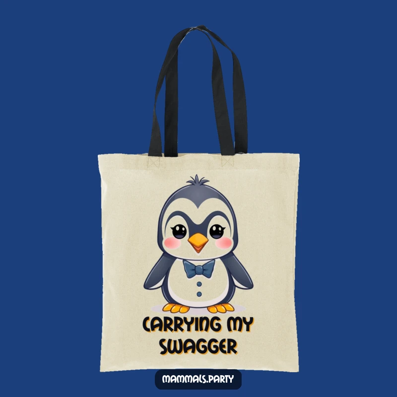 Funny Penguin Tuxedo Tote Bag: Energetic Dapper Style