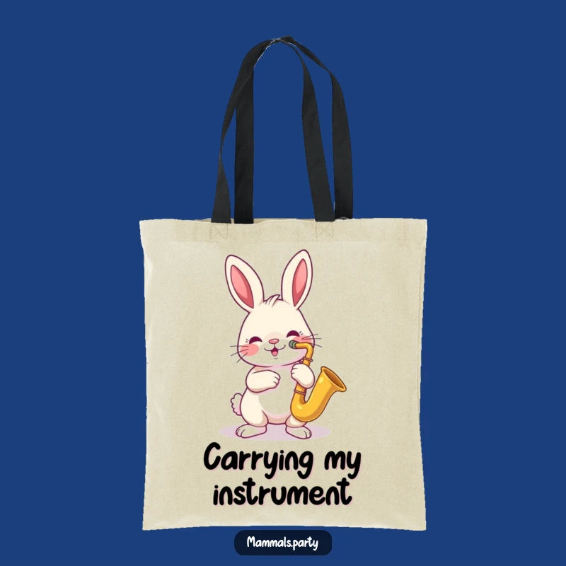 Funny Sax Bunny Music Tote Bag: A Humorous Accessory for Melodies