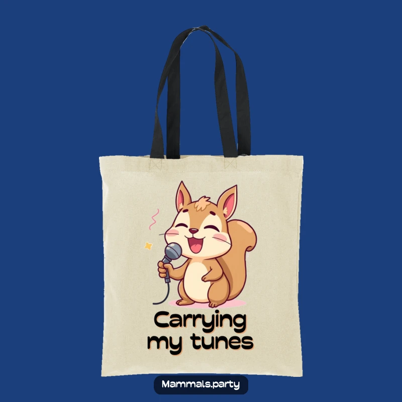 Funny Squirrel Karaoke Tote Bag: Carry Your Tunes with this Music Gift